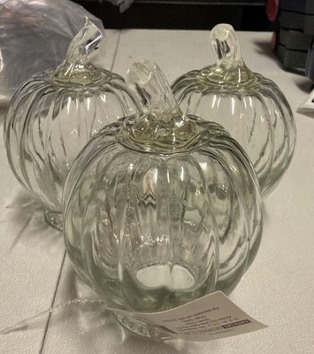 Target Set Of 3 Clear Glass Pumpkin 4 1/2" Open Bottom